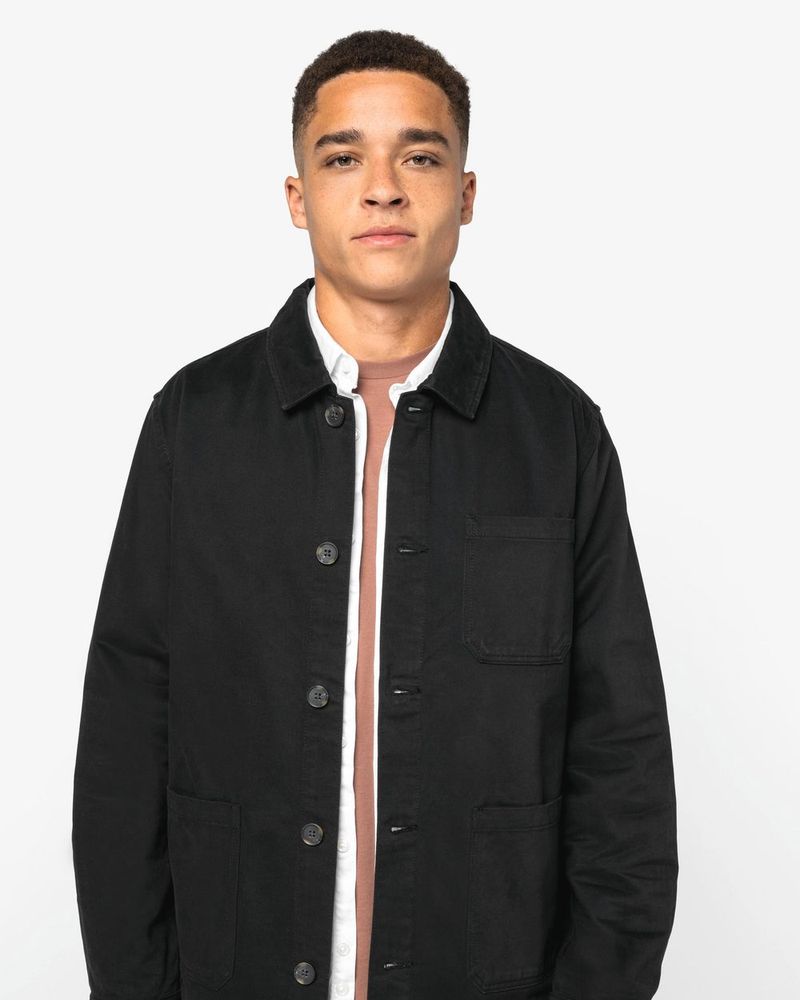 Gewaschene Unisex-Workerjacke - Washed Dark Camel