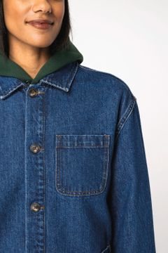 Unisex-Jeansjacke mit überschnittenen Schultern, Foto 7