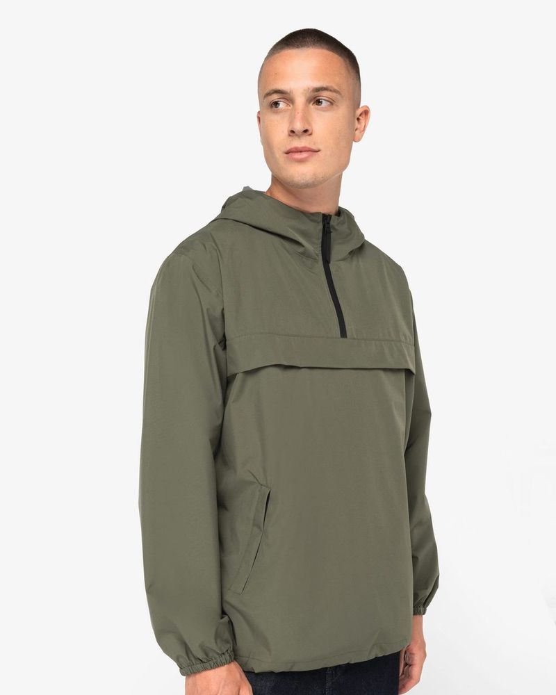 Wasserdichte Unisex-Windjacke mit Viertel-Reißverschluss - Wet Sand