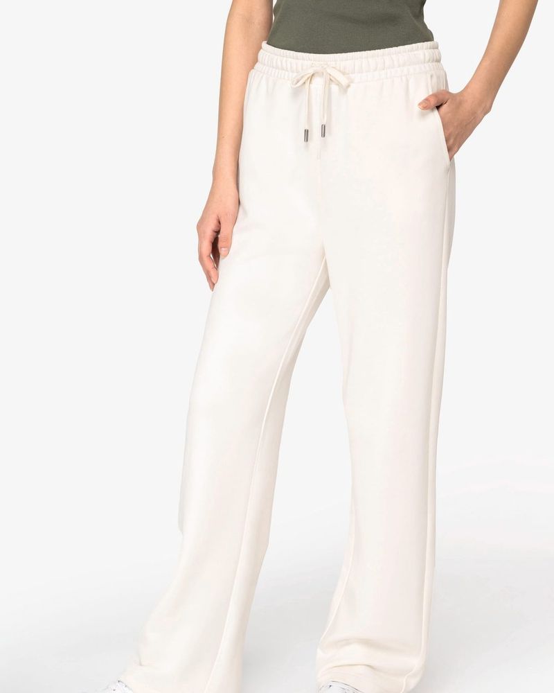 Weite Jogginghose aus French Terry für Damen - Ivory