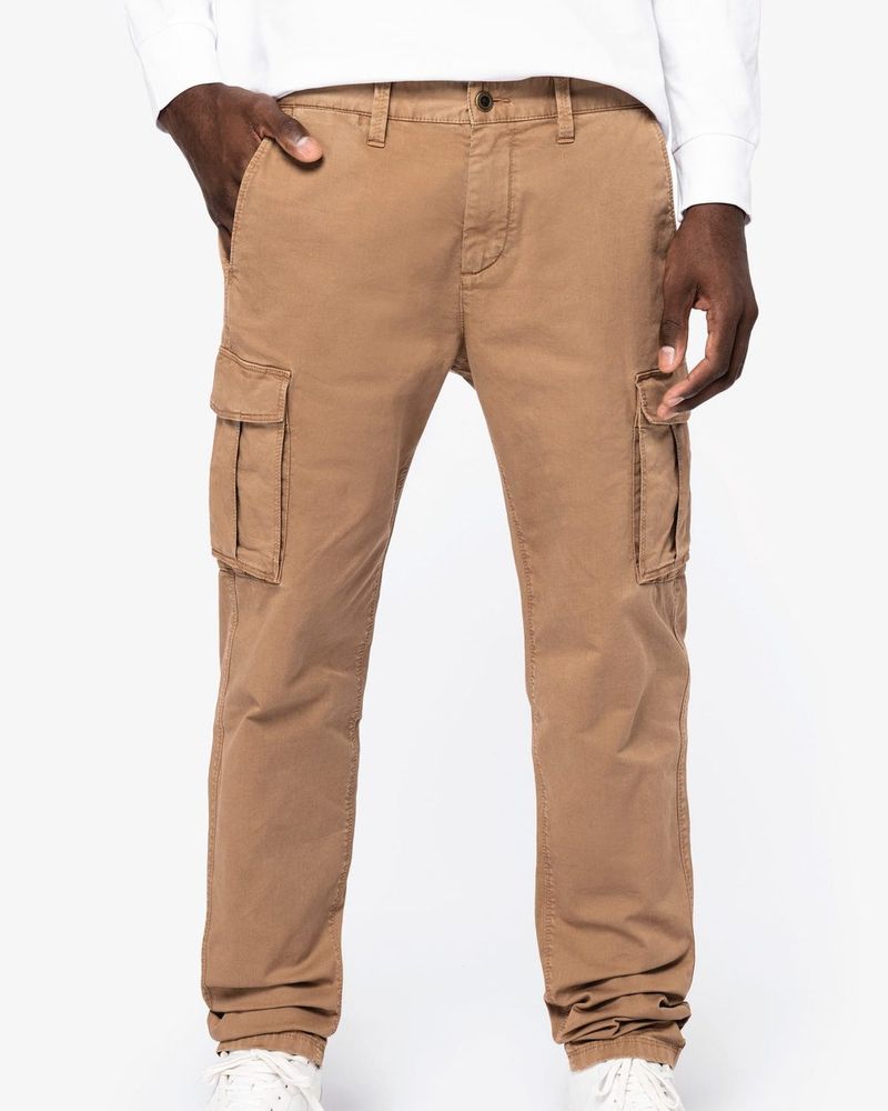 Ausgewaschene Cargohose für Herren - Washed Dark Camel