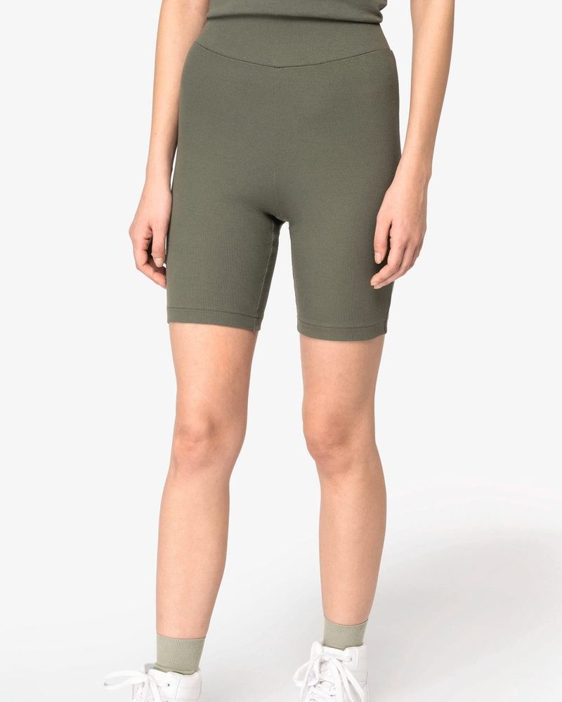 Ripp-Shorts für Damen - Organic Khaki
